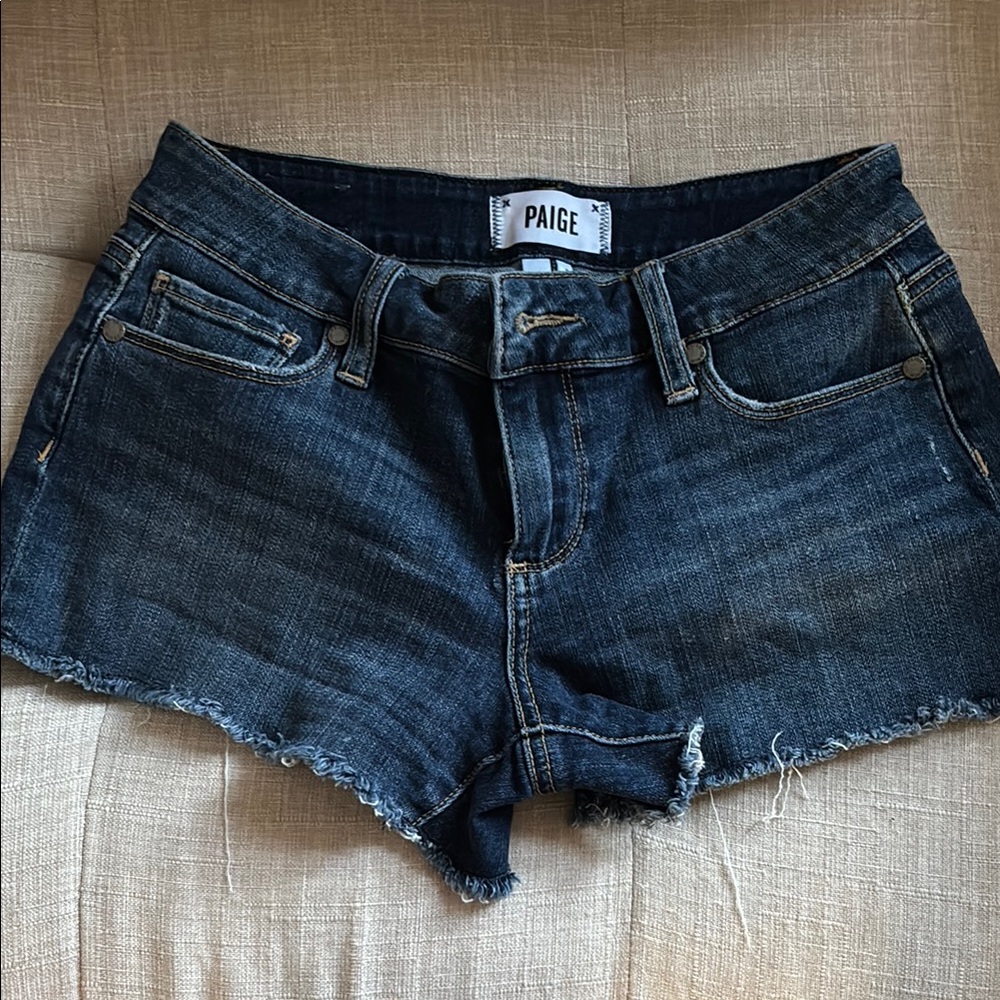 Paige Women's Dark Blue Denim Shorts